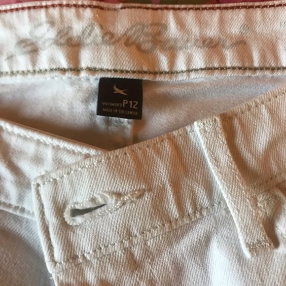 Eddie Bauer, 12Petite, white straight leg jeans - Picture 1 of 3